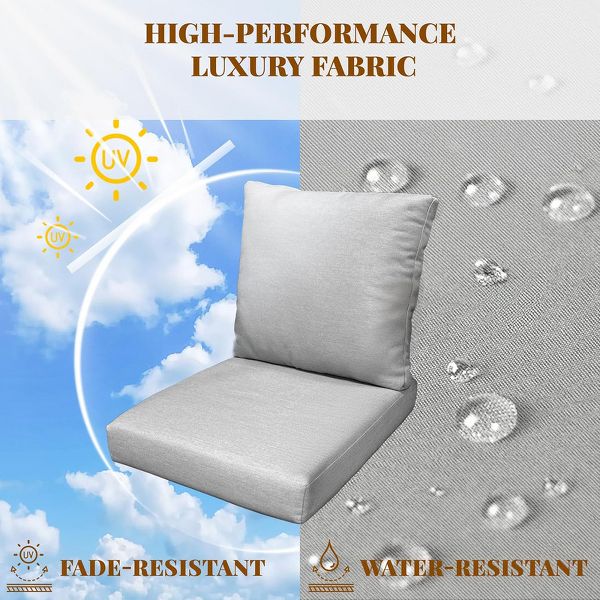 SUGOLD 4-Piece Aluminum Patio Conversation Set with Gray Cushions and Coffe Table
