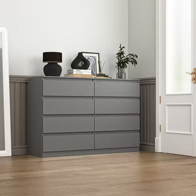 Resenkos Mid Century Modern 8 Drawer Dresser for Bedroom with Hidden Handle
