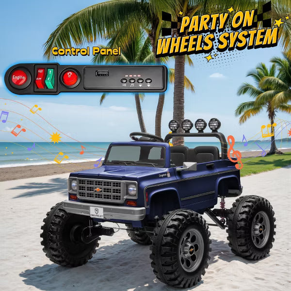 Joyracer Chevrolet 24V 4WD 2-Seater Ride On Truck for Kids, Electric Ride On Toys Cars with 7Ah Battery, Remote Control & MP3