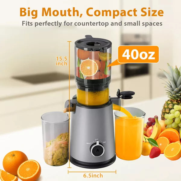 Aeitto Cold Press Juicer with 4.35-Inch, Powerful Motor, and Easy-Clean Design for Efficient and Nutritious Juicing