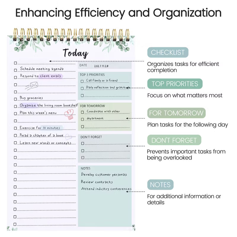 Belatt To Do List Notepad - To Do List Notebook for Work with 52 Sheets, Undated Daily Planner Perfect for Enhanced Productivity and Goal Achievement
