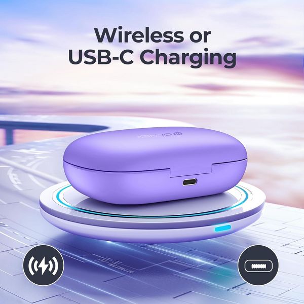 OFNEX Wireless Earbuds Bluetooth 5.3 Headphones 90 Hrs Playtime Ear buds with Wireless Charging Case Power Display Over-ear Earphones