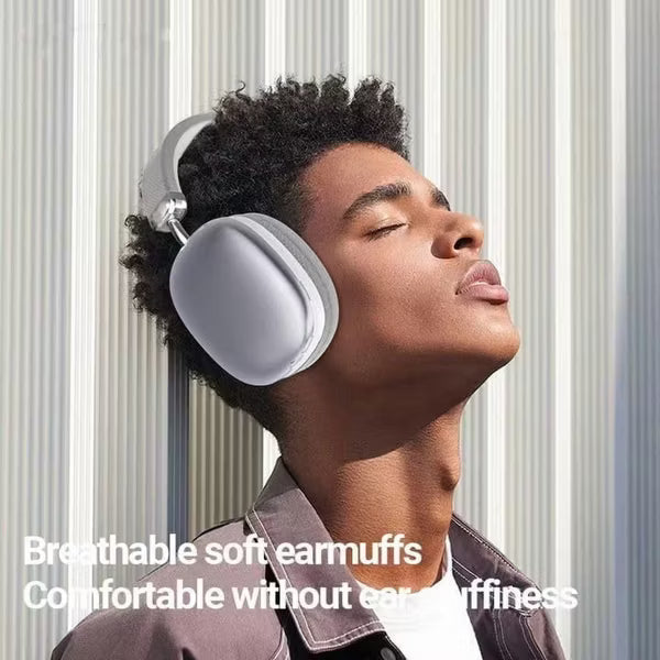 Wireless Over Ear Headphones 80H Playtime 6 Mics ENC Clear Calls Deep Bass Lightweight Comfort Fit for Travel Work