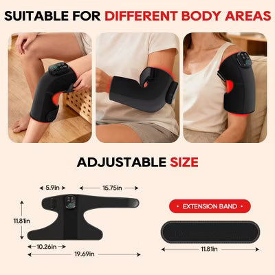Morfone 660nm and 850nm Infrared Red Light Therapy Device for Knee.3 Vibration Modes and 4 Heating Levels,5000mAh Wireless Rechargeable