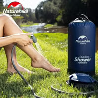 Naturehike 11 Litre Solar Heated Shower Bag, Outdoor Shower, Camping, Portable Pressure Shower with Foot Pump, Garden Shower