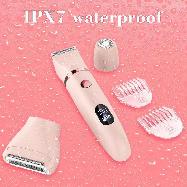 Electric Bikini Trimmer for Women, 3 in 1 Rechargeable Waterproof Shaver for Face, Underarm, Legs, and Bikini Area, Painless Wet & Dry Hair Removal