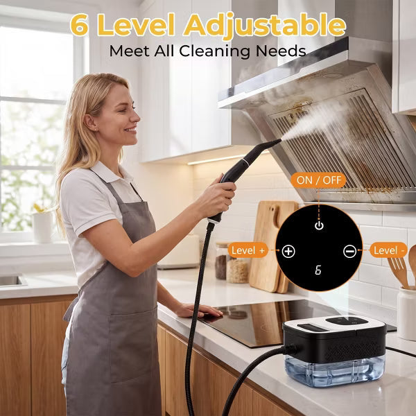 Handheld Steam Cleaner with Fast Heat-Up and Adjustable Settings for Home and Car Detailing Cleaning,White