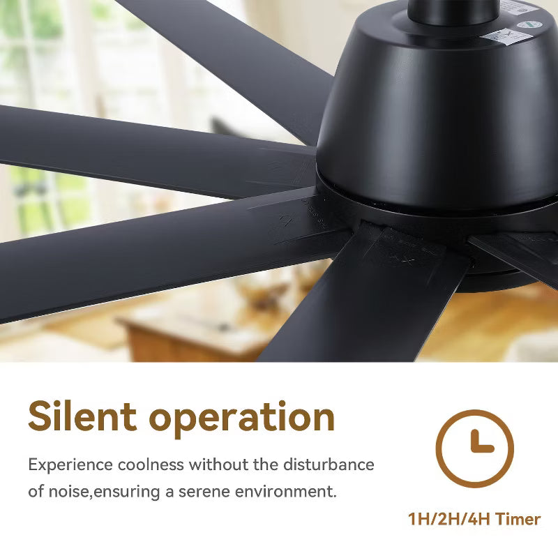 72 Inch Large Ceiling Fan with Light and Remote for Large Room Living Room Patio Warehouse