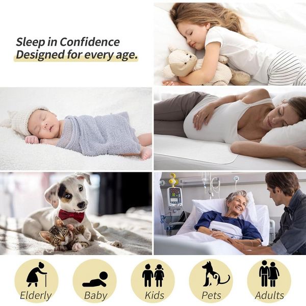 Hoey 2-Pack 34" x 52" Extra Absorbency Washable Waterproof Underpads – Reusable Bed Pads for Adults and Pets