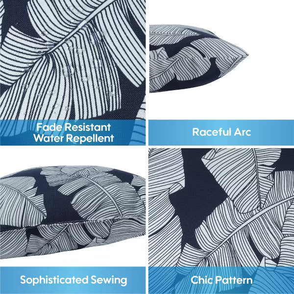 2 Pack Outdoor Throw Pillows, Waterproof & Fade-Resistant Patio Cushions for Garden, Porch, Poolside - Soft Comfortable Decorative Pillow Covers