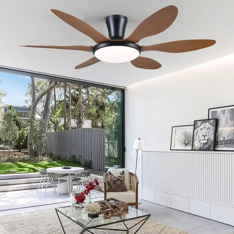 51 Inch Flush Mount Ceiling Fan with Light and Remote for Living room,Bedroom,Patio