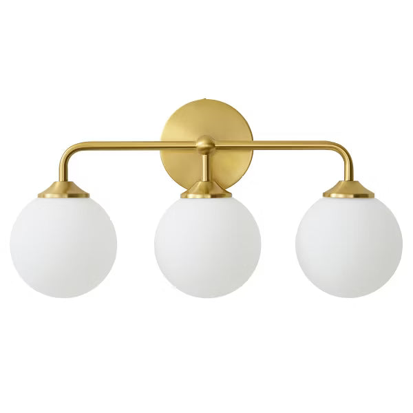 POWLIG 18.89-in 3-Light Bathroom Vanity Lighting with Milk White Glass Globe Shades