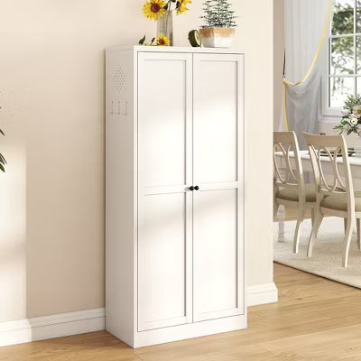 VIYET 61" Metal Pantry Cabinet with 4 Adjustable Shelves, Freestanding Kitchen Storage Cabinet, Food Pantry Organizer