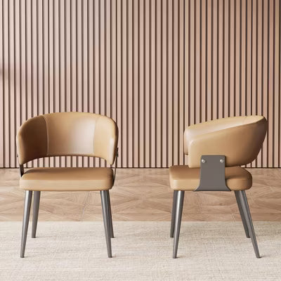 Gaoyangjiaju 18.89 Inch Leather Dining Chair with Metal Frame High Density Foam