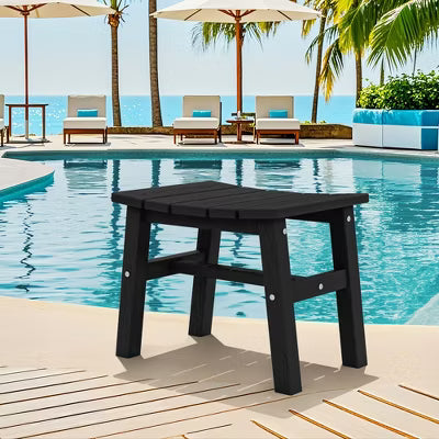 Hyleory HDPE Portable Ottoman,Ergonomic Curved Outdoor Stool