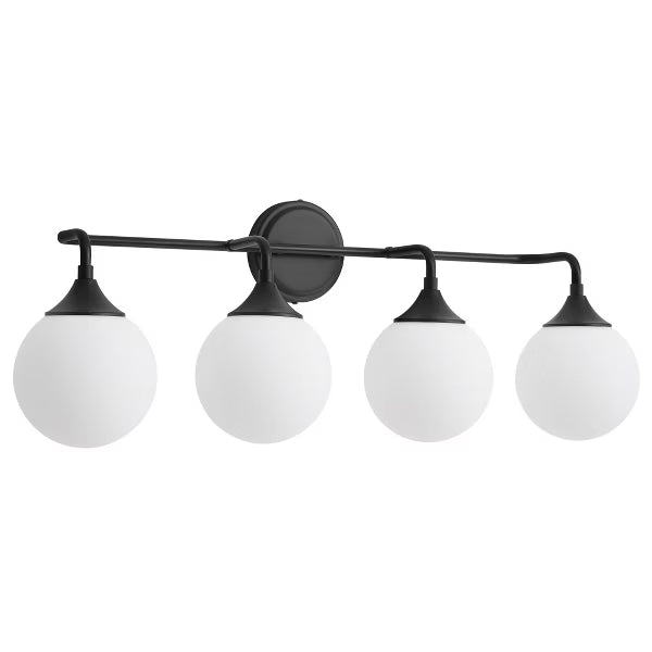 POWLIG Dimmable Vanity Light – Modern Bathroom Fixture with 5.9" Opal Glass Globes