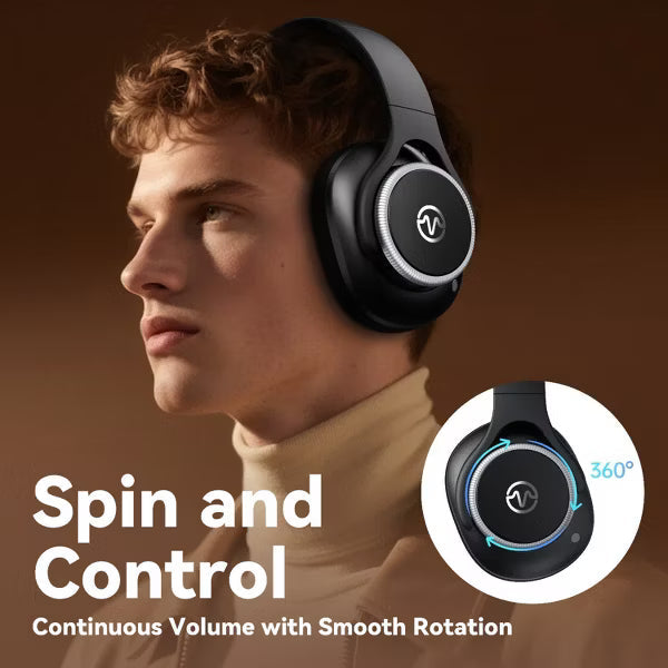 VEATOOL Hybrid Active Noise Cancelling Headphones,Wireless Over Ear Bluetooth Headphones, 60H Playtime,Foldable Design BT 6.0,Hi-Res Audio, Deep Bass