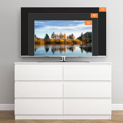 CIPACHO Modern White 6-Drawer Dresser - Roomy Double Dresser for Home