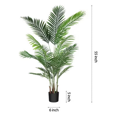 Dr.Planzen 2-Pack Artificial Areca Palm Trees - Tall UV-Resistant Faux Plants - For Indoor & Sheltered Outdoor Home & Office Decor