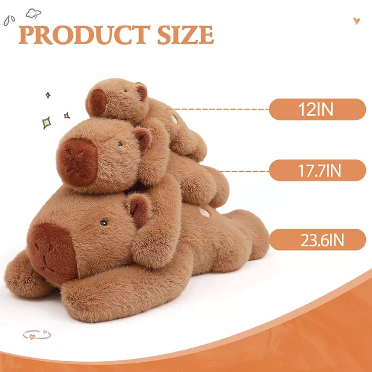 TITQWOP Capybara Weighted Stuffed Animal 12-23.6 Inch 2.2Lbs Capybara Plush Toy Soft and Cute Capybara Plush Animal for Adults Kids Boys and Girls
