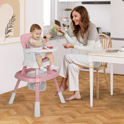 TODECARE 15-in-1 Convertiable High Chair for Babies and Toddlers, Highchair & Activity Center, Booster Seat w/5-Point Harness & Removable Tray