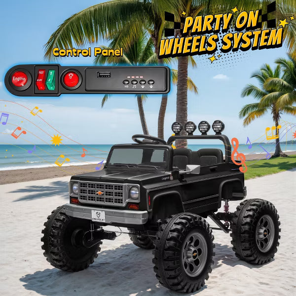 Joyracer Chevrolet 24V 4WD 2-Seater Ride On Truck for Kids, Electric Ride On Toys Cars with 7Ah Battery, Remote Control & MP3