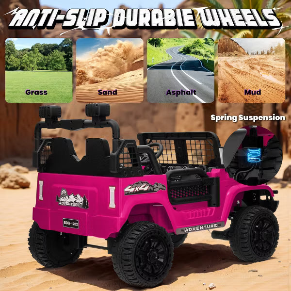 JOYRACER 24V 2-Seater Ride-On Jeep Style Car for Kids, Electric Ride-On Toys with Bluetooth, Music, USB & MP3 Port