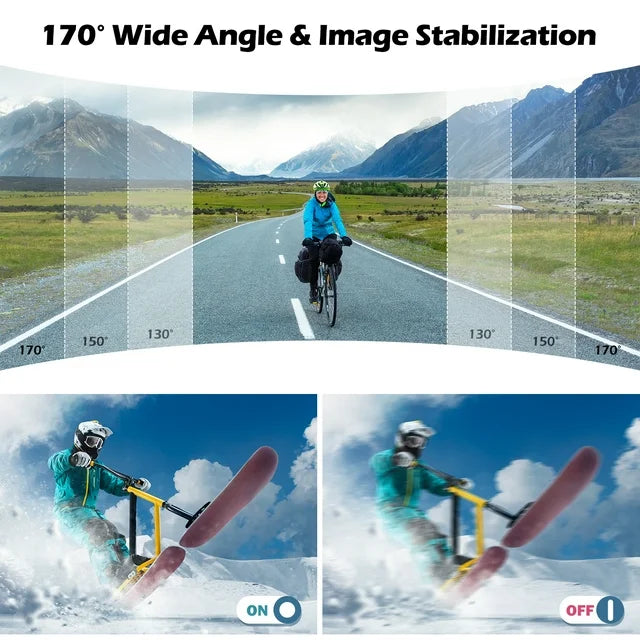 Campark 4K 30FPS Action Camera 20MP Touch Screen Sports Camera Waterproof Underwater Camera WiFi Vlog Camera