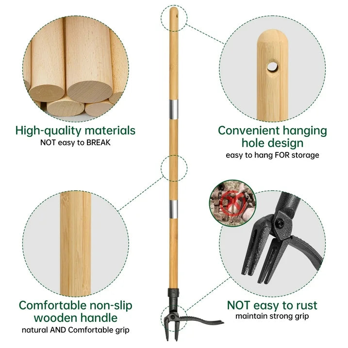 Sentryse Weed Puller Tool Stand up Weeder Root Puller with Long Handle, 40 Inches, 4 Claw Head Design, No Bending/Kneeling