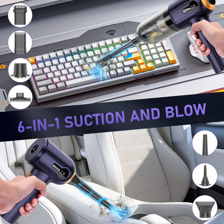 Handheld Cordless Vacuum Cleaner, 15000PA High Power Vacuum,Dust Collector,Digital Display,Rechargeable Car Vacuum,Suitable for Car,Home,Pet Hair