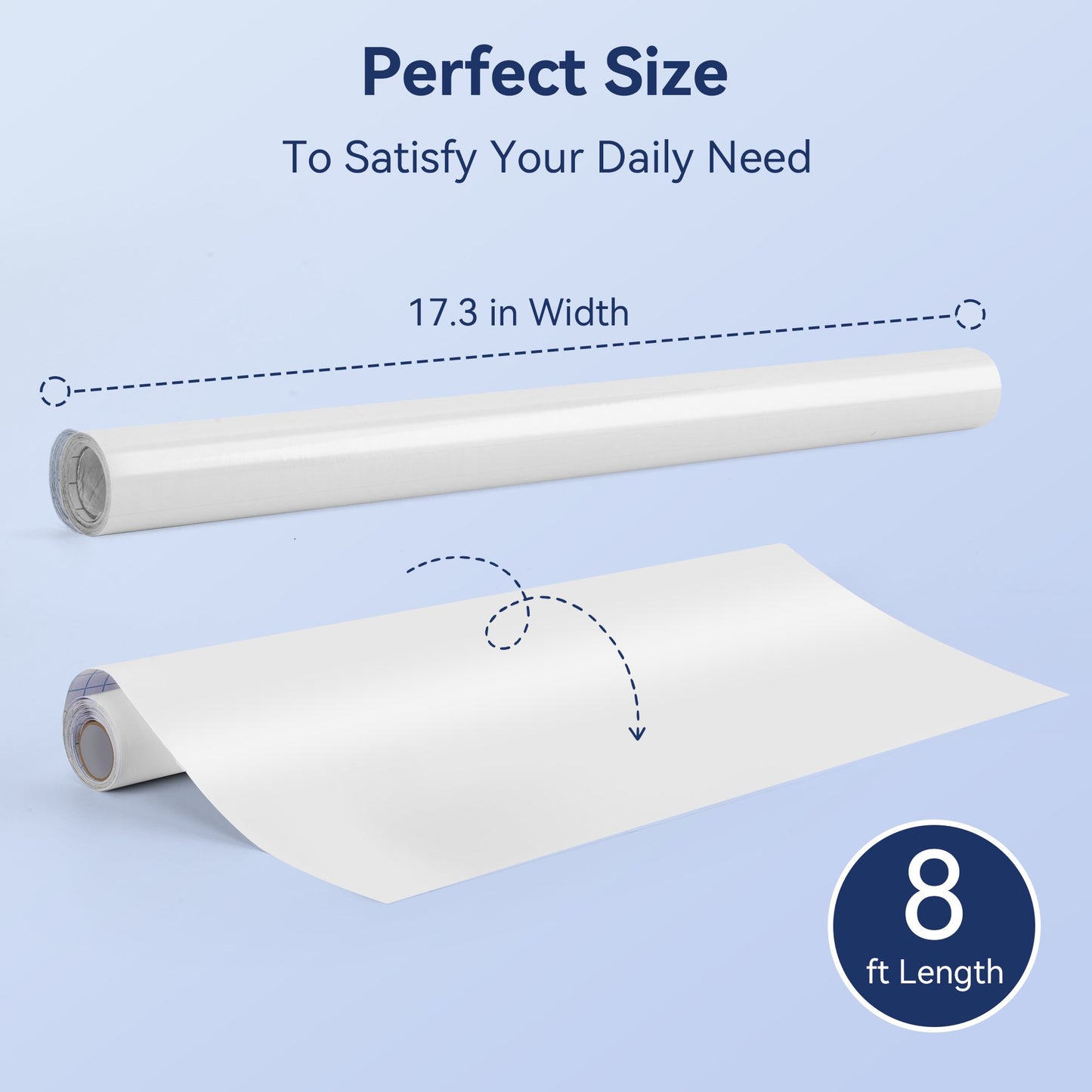VUSIGN Whiteboard Sticker for Wall 17.3"x96" Whiteboard Wallpaper Peel and Stick, White Board Stick on Wall, Dry Erase Contact Paper Adhesive
