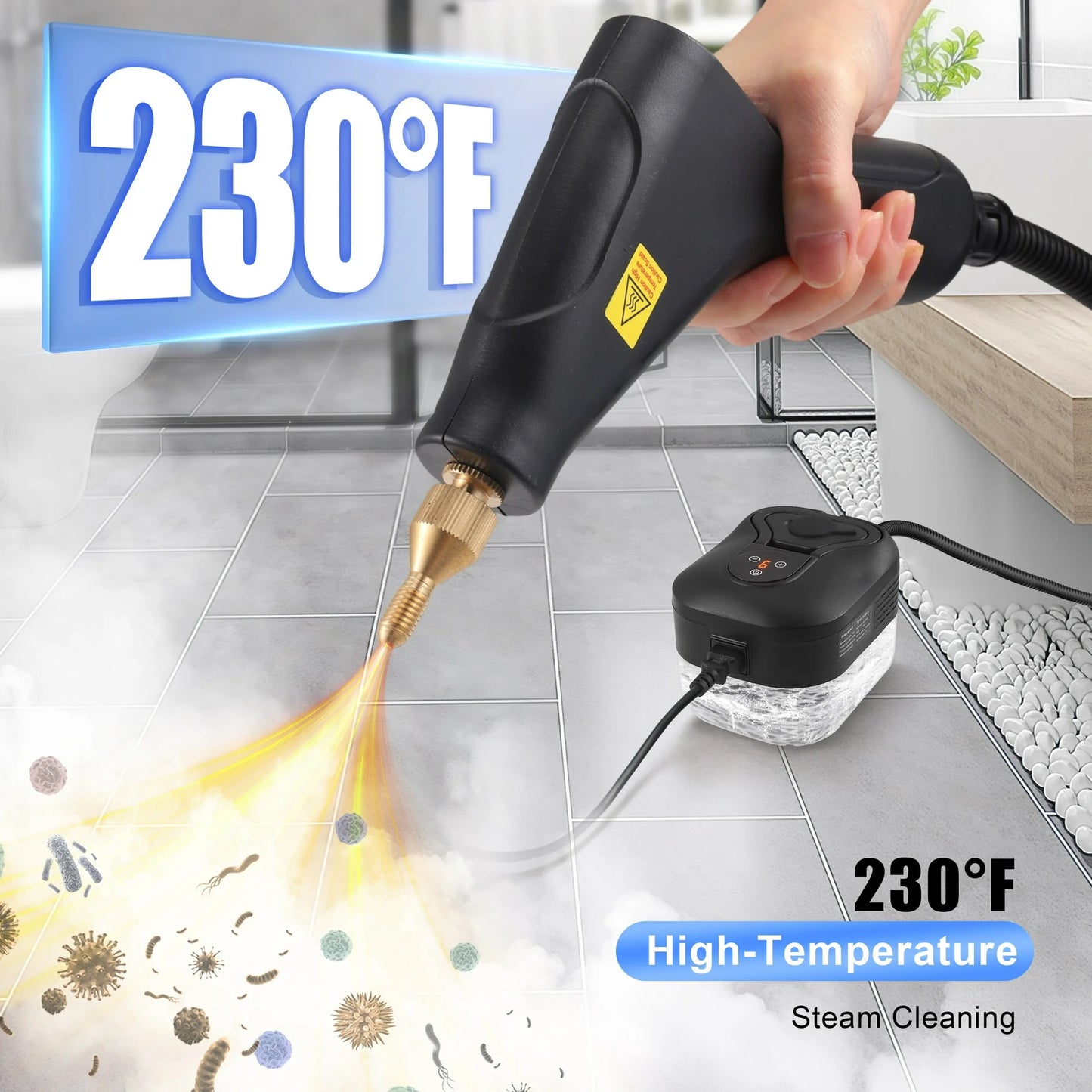 ALILYY Steam Cleaner 2500W Handheld Steam Cleaner for Home,Steamer for Cleaning with 42oz Water Tank,6 Cleaning Attachments for Cleaning Stubborn Stains,Grease,Floors,Couches & Cars