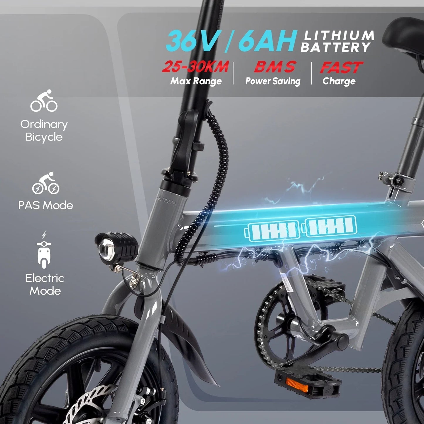 Zimtown 14" Folding Electric Bike for Adults, 350W Foldable Electric Bicycle 36V 7.5Ah, for Adults and Teens