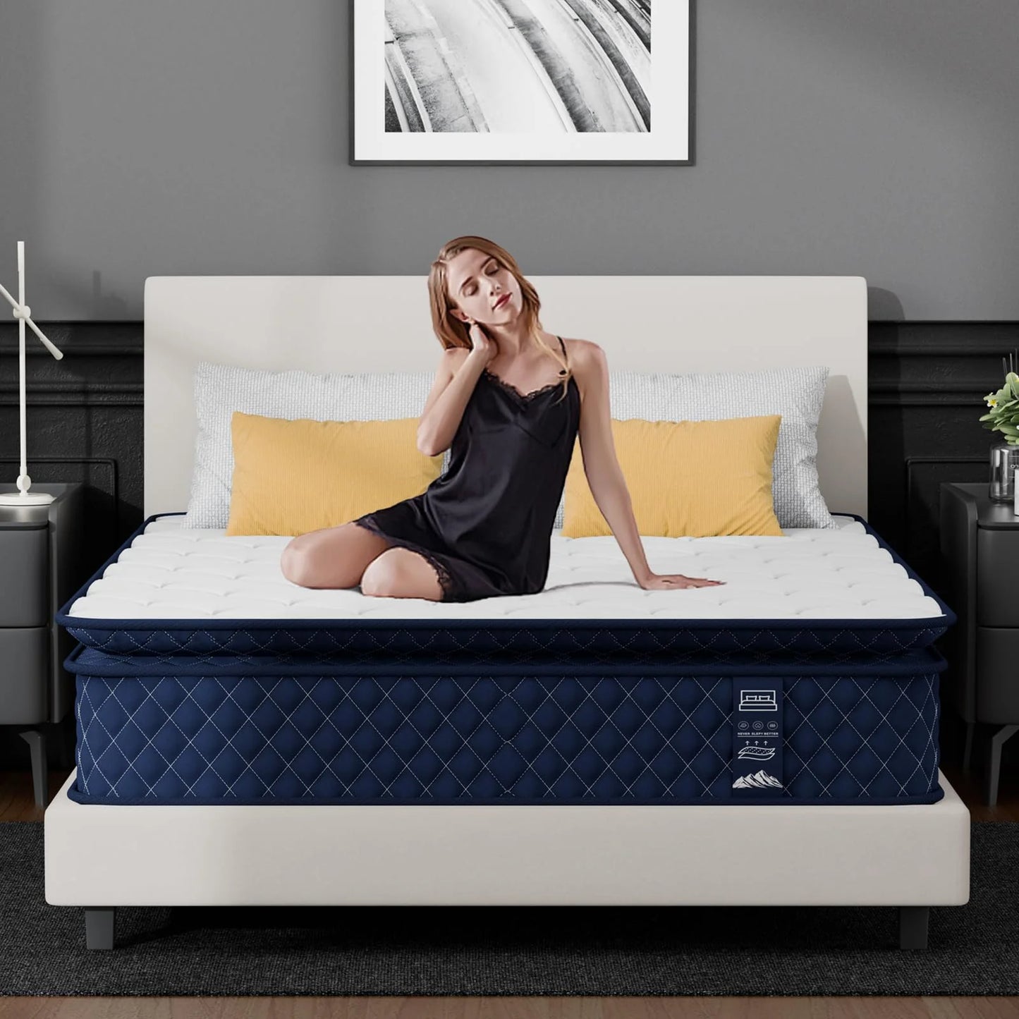 JYYA88BB 12 inch Twin Size Mattress,Gel Memory Foam and Hybrid Mattress in a Box,Individual Pocket Spring