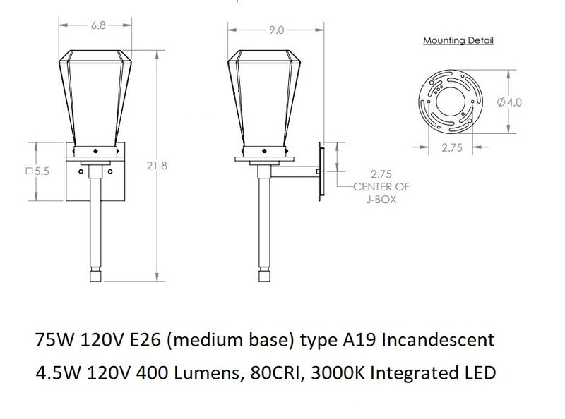Beacon Outdoor Torch Wall Sconce