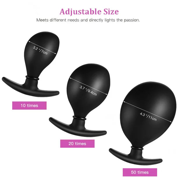 AOPAR Inflatable Anus Plug Adjustable Anal Massager Inflatable Butt Plug Sex Toys for Women Men, Black
