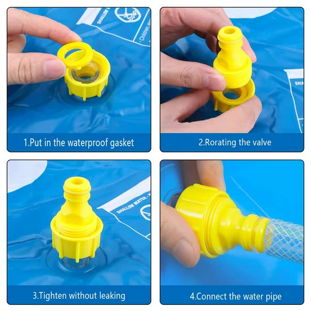 Melliful 68" Splash Pad Sprinkler for Kids, Inflatable Splash Water Pad, Toddler Pool for Wading Swimming and Learning, Outdoor Play Mat Water Toys for Baby Girls Boys Children Pet Dog, Blue