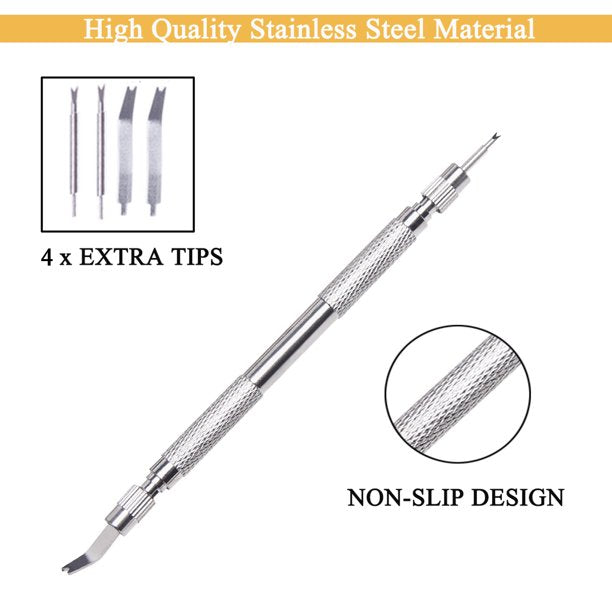 Aokelily Watch Repair Kit, Professional Watch Band Link Removal Tool, Watch Battery Replacement Tools, Spring Bar Tool Set with Zipper Bag