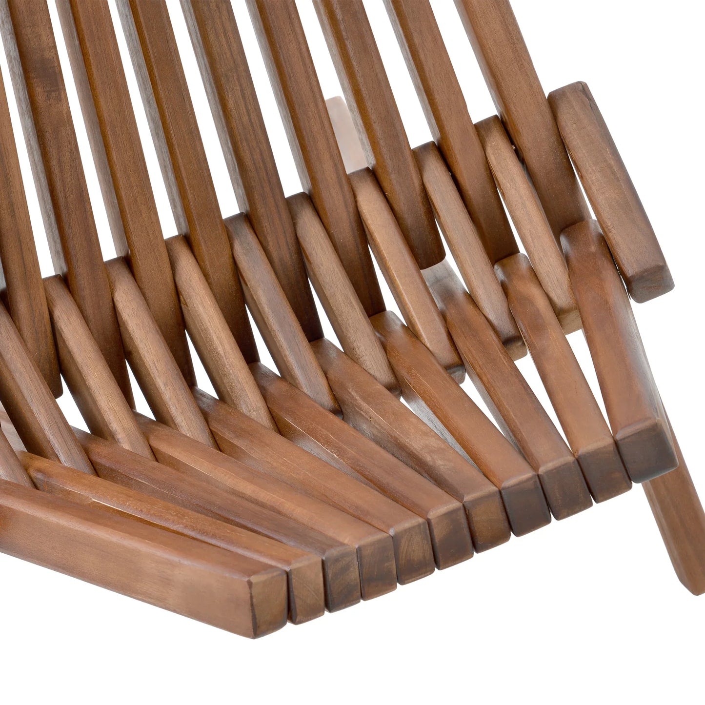 KOWILK Wooden Folding Chair for Outdoor, Low Profile Acacia Wood Lounge Chair with FSC Certified Acacia Wood, Fully Assembled (Espresso)