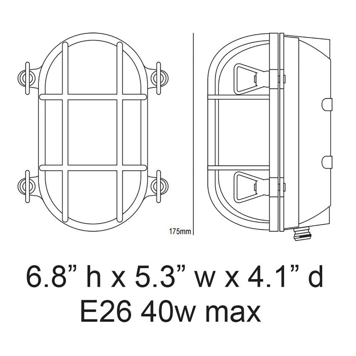 Oval Bulkhead Light with Eyelid Shield
