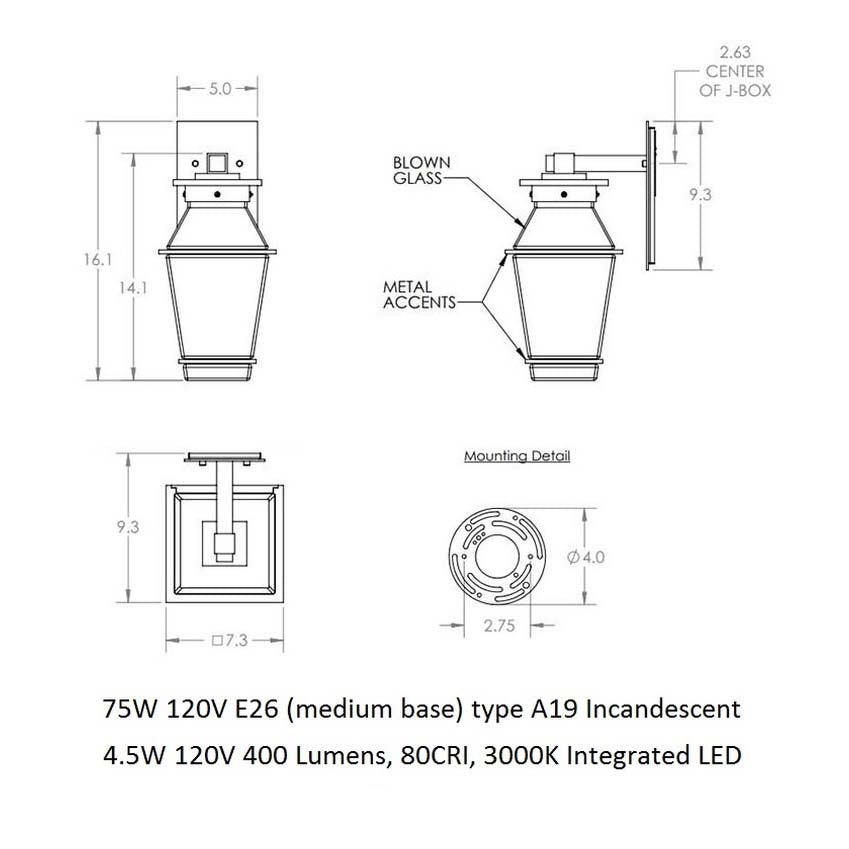 Landmark Outdoor Arm Wall Sconce