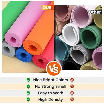 Do2ping Orange Eva Foam Sheets roll, 6mm eva Craft Foam 49''x13.9'' High Density 86kg/m3 for Cosplay