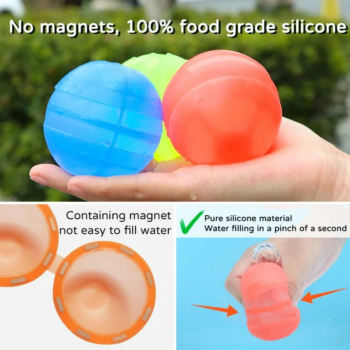 6 PCS Water Balloons, with Mesh Bag, Water Balloons for Kids, Self-Sealing Water Bomb for Kids Adults Outdoor Activities Water Games Toy Summer Fun Party Supplies