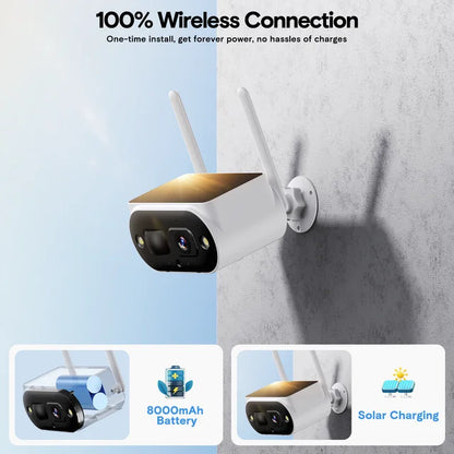 TOGUARD SC51 10CH 4MP Solar Wireless Security Camera System Outdoor with NVR, CCTV Camera Security System HDMI Output