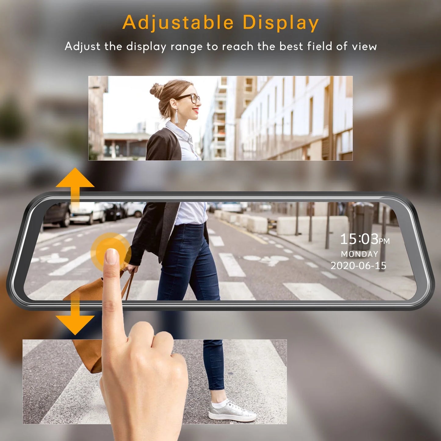 TOGUARD 1080P Mirror Dash Cam for Car, 10" Full Touch Screen Dash Cam Front and Rear, Night Vision, Parking Assist, Loop Recording, G-Sensor