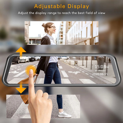 TOGUARD 1080P Mirror Dash Cam for Car, 10" Full Touch Screen Dash Cam Front and Rear, Night Vision, Parking Assist, Loop Recording, G-Sensor
