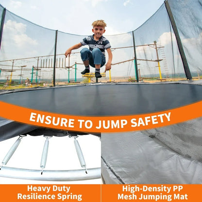 SHINPT 10FT Outdoor Trampoline with Enclosure Net and Ladder, Recreational Trampolines for Kids and Adults, Heavy Duty Jumping Mat and Spring Cover Padding, ASTM Approval