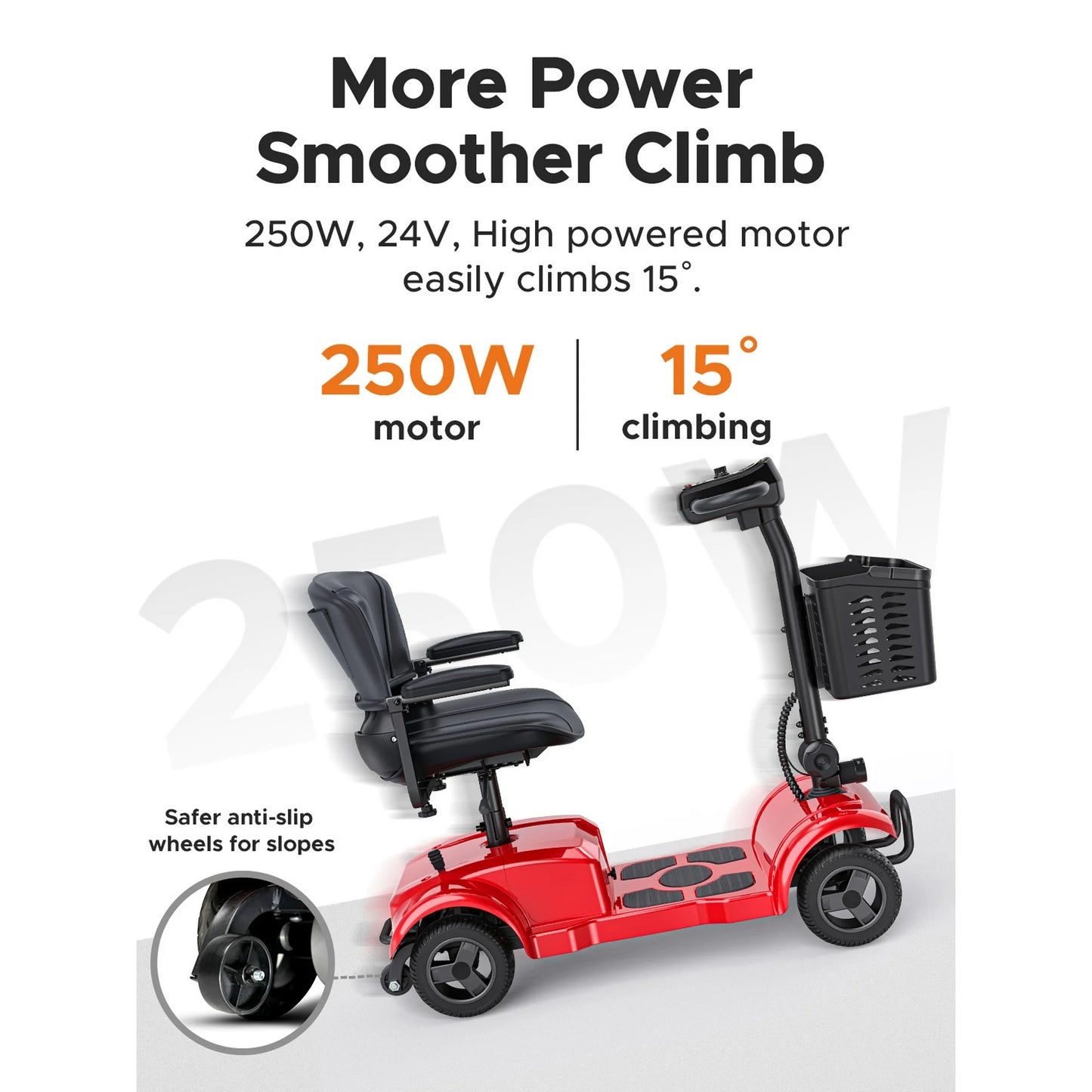 ENGWE Upgrade 4 Wheel Mobility Scooter for Seniors,Foldable Powered Mobile Wheelchair with Basket,Electirc Wheelchair for 264lbs,Blue