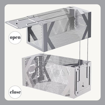 Humane Rat Trap, Chipmunk Rodent Trap That Work for Indoor and Outdoor Small Animal - Mouse Voles Hamsters Live Cage Catch and Release