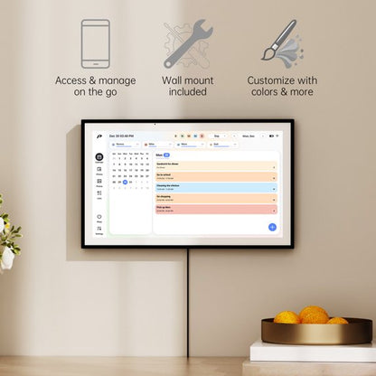 Pronext Calendar, 15.6 inch Digital Calendar & Chore Chart, Rechargeable Full HD Touchscreen Display, Portable Smart Family Organizer, Event Planner, Perfect for Family Schedules